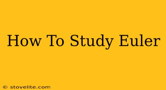 How To Study Euler