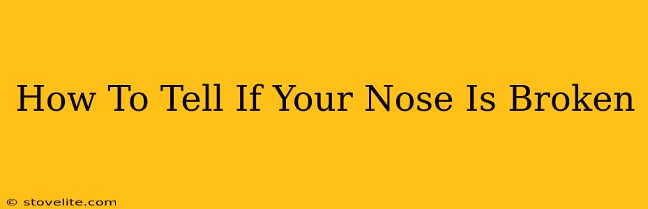 How To Tell If Your Nose Is Broken