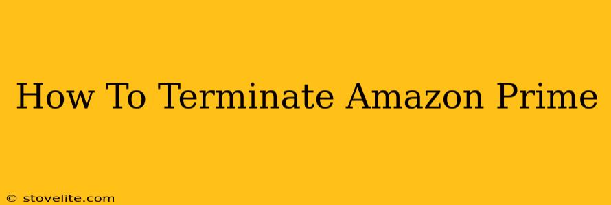 How To Terminate Amazon Prime