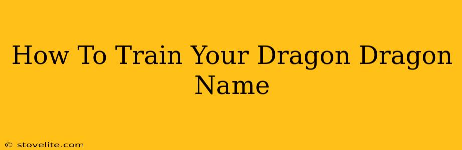 How To Train Your Dragon Dragon Name