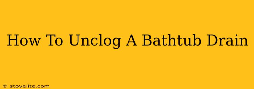 How To Unclog A Bathtub Drain