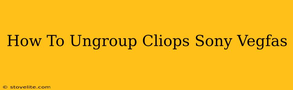 How To Ungroup Cliops Sony Vegfas