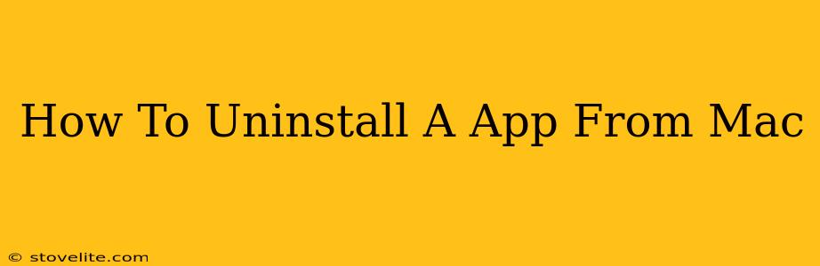 How To Uninstall A App From Mac