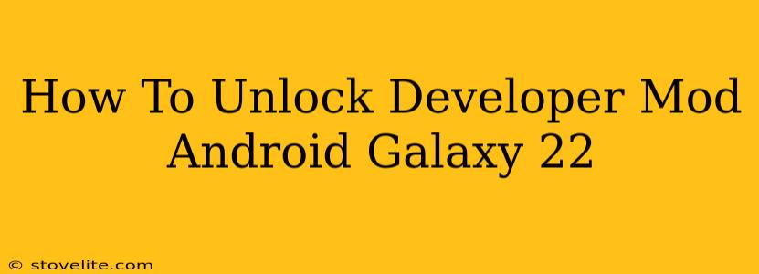 How To Unlock Developer Mod Android Galaxy 22