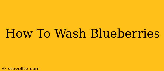 How To Wash Blueberries