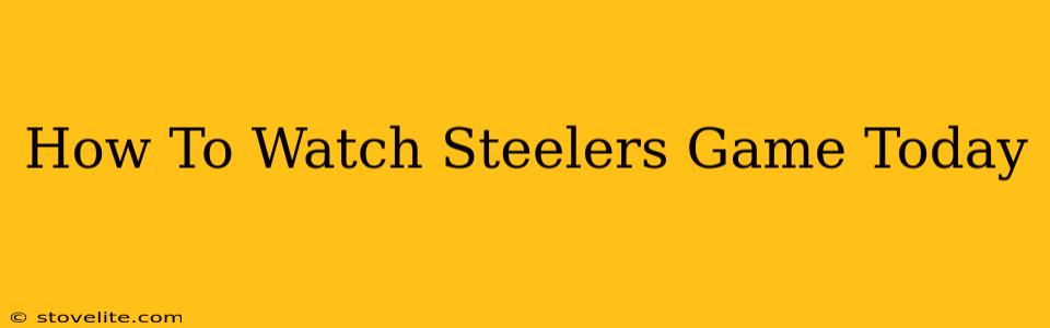 How To Watch Steelers Game Today