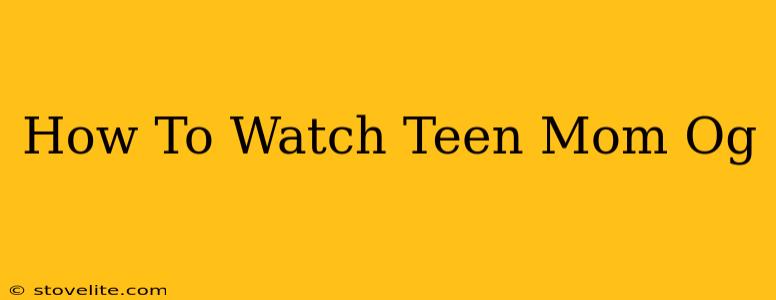 How To Watch Teen Mom Og