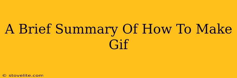 A Brief Summary Of How To Make Gif