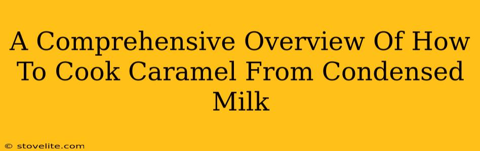 A Comprehensive Overview Of How To Cook Caramel From Condensed Milk