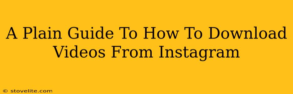 A Plain Guide To How To Download Videos From Instagram