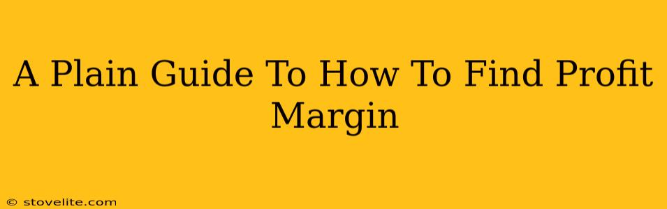 A Plain Guide To How To Find Profit Margin