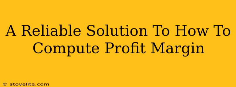 A Reliable Solution To How To Compute Profit Margin