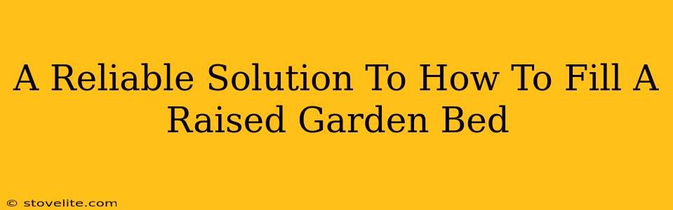 A Reliable Solution To How To Fill A Raised Garden Bed