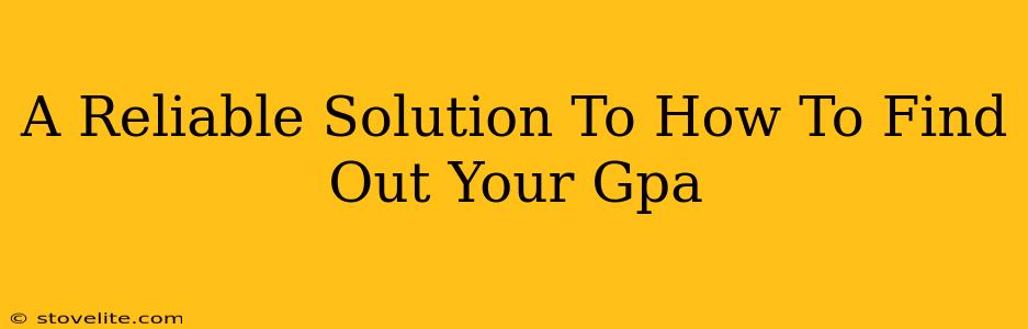 A Reliable Solution To How To Find Out Your Gpa