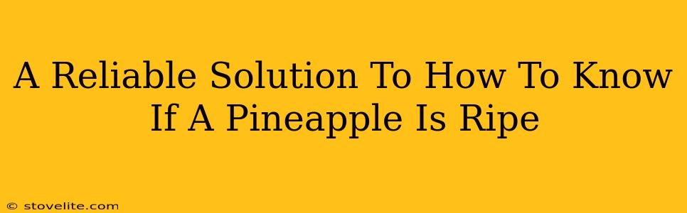 A Reliable Solution To How To Know If A Pineapple Is Ripe