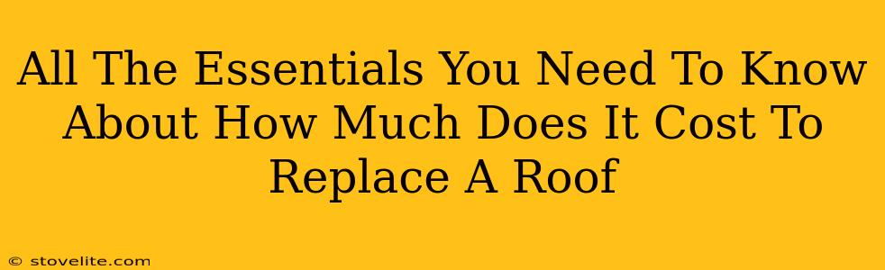 All The Essentials You Need To Know About How Much Does It Cost To Replace A Roof