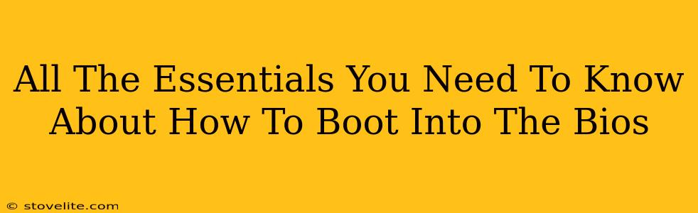 All The Essentials You Need To Know About How To Boot Into The Bios