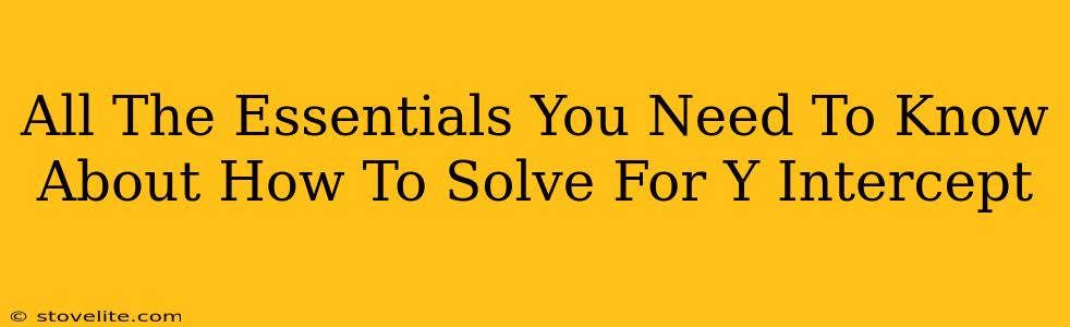 All The Essentials You Need To Know About How To Solve For Y Intercept