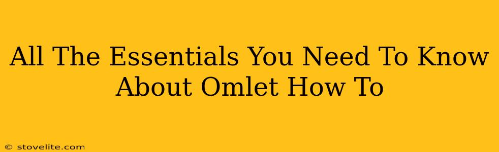 All The Essentials You Need To Know About Omlet How To