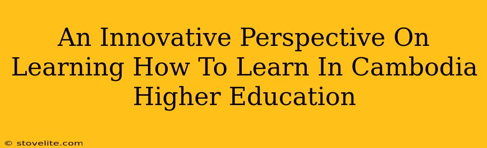 An Innovative Perspective On Learning How To Learn In Cambodia Higher Education