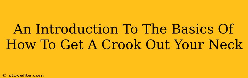 An Introduction To The Basics Of How To Get A Crook Out Your Neck