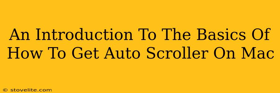 An Introduction To The Basics Of How To Get Auto Scroller On Mac