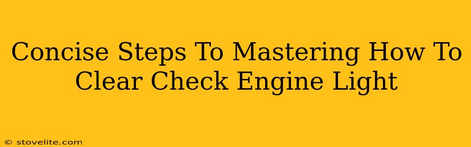 Concise Steps To Mastering How To Clear Check Engine Light