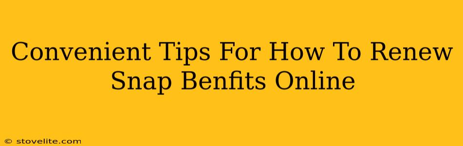 Convenient Tips For How To Renew Snap Benfits Online