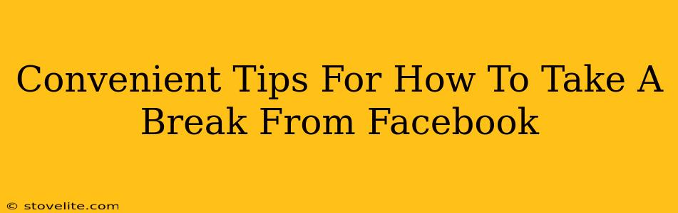 Convenient Tips For How To Take A Break From Facebook