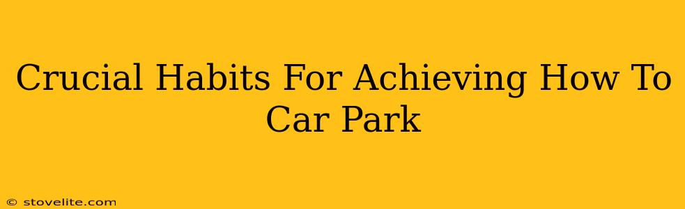 Crucial Habits For Achieving How To Car Park