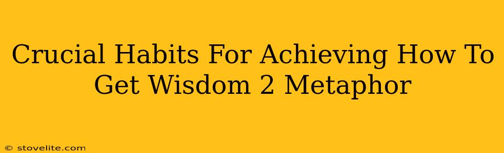 Crucial Habits For Achieving How To Get Wisdom 2 Metaphor