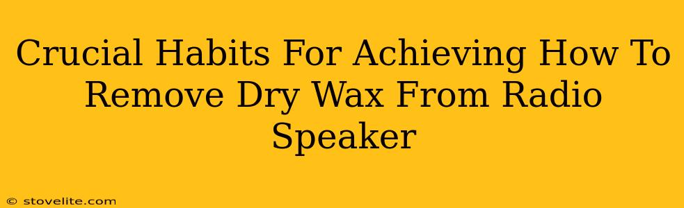 Crucial Habits For Achieving How To Remove Dry Wax From Radio Speaker