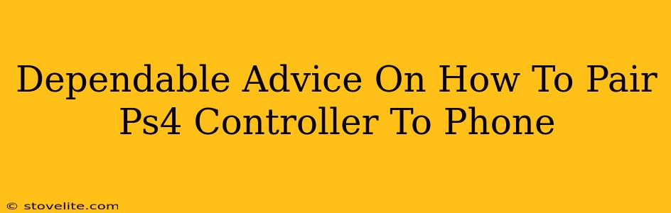 Dependable Advice On How To Pair Ps4 Controller To Phone