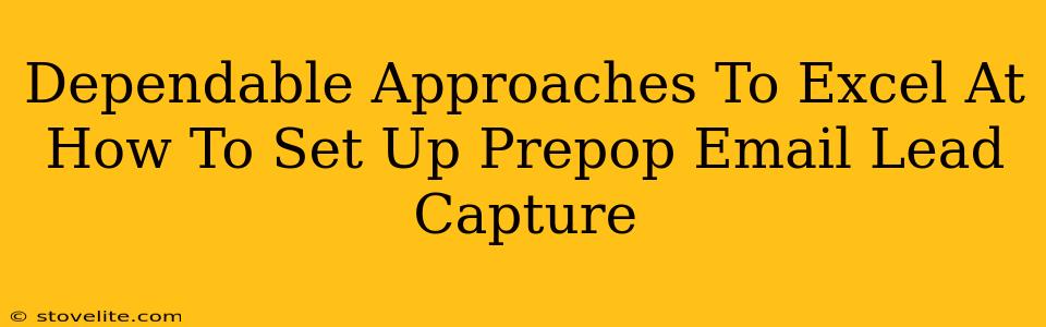 Dependable Approaches To Excel At How To Set Up Prepop Email Lead Capture