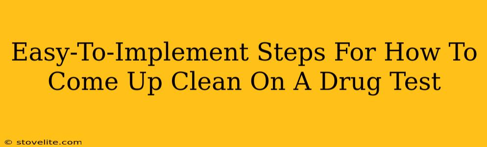 Easy-To-Implement Steps For How To Come Up Clean On A Drug Test