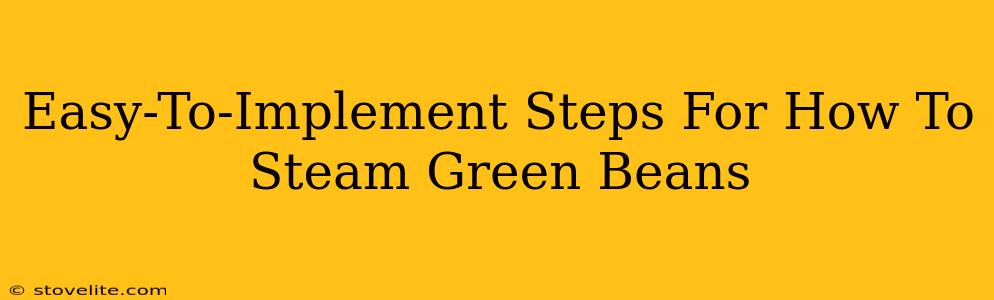 Easy-To-Implement Steps For How To Steam Green Beans