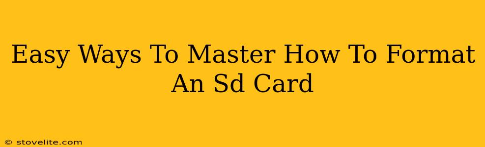 Easy Ways To Master How To Format An Sd Card