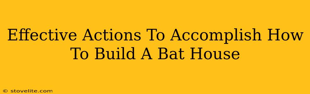 Effective Actions To Accomplish How To Build A Bat House