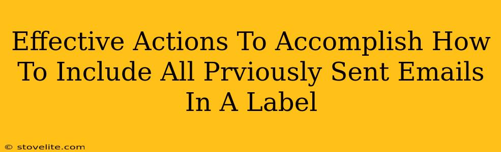 Effective Actions To Accomplish How To Include All Prviously Sent Emails In A Label
