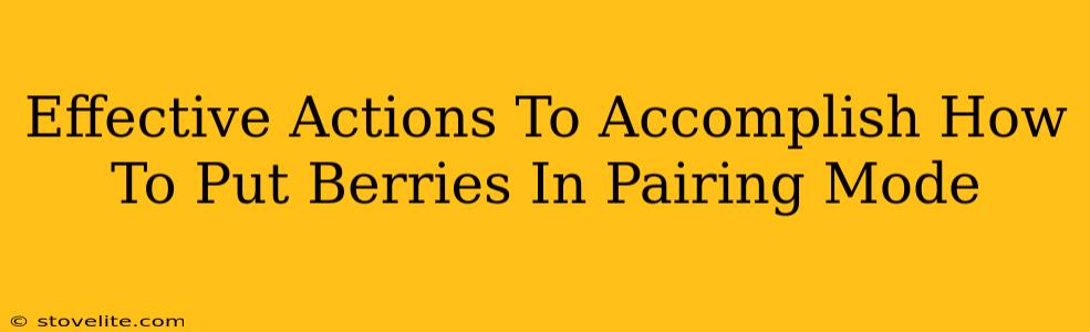 Effective Actions To Accomplish How To Put Berries In Pairing Mode