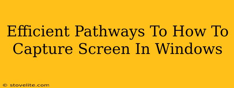 Efficient Pathways To How To Capture Screen In Windows