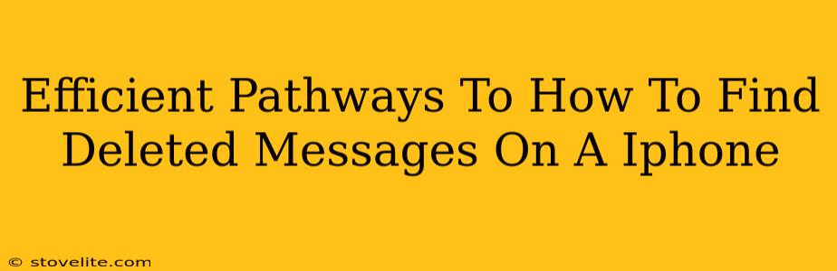 Efficient Pathways To How To Find Deleted Messages On A Iphone