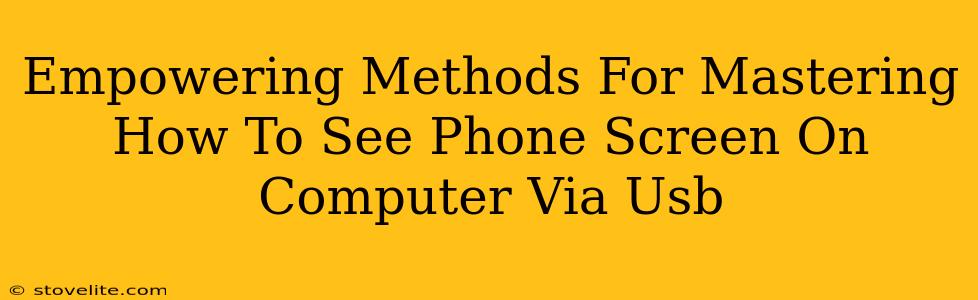 Empowering Methods For Mastering How To See Phone Screen On Computer Via Usb