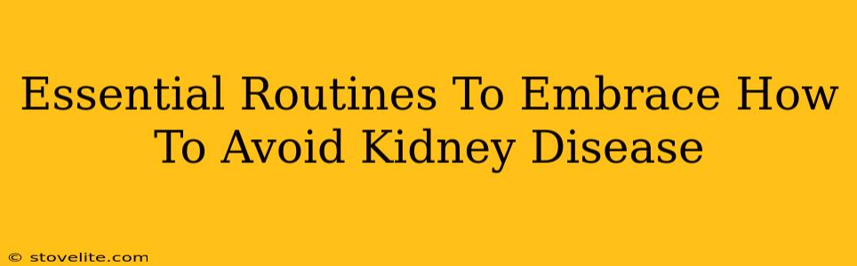 Essential Routines To Embrace How To Avoid Kidney Disease