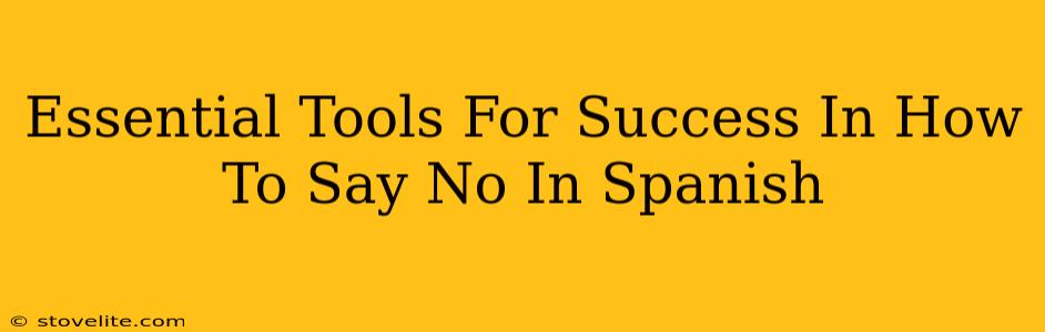 Essential Tools For Success In How To Say No In Spanish