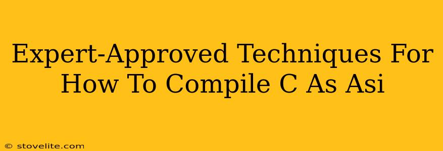 Expert-Approved Techniques For How To Compile C As Asi