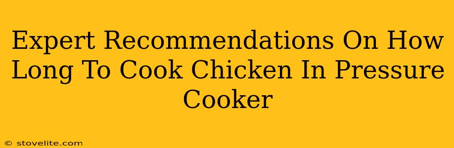 Expert Recommendations On How Long To Cook Chicken In Pressure Cooker