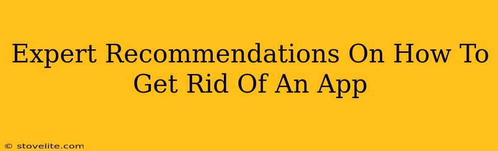 Expert Recommendations On How To Get Rid Of An App