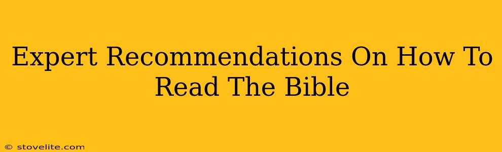 Expert Recommendations On How To Read The Bible