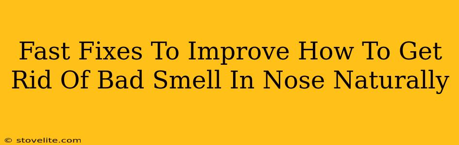 Fast Fixes To Improve How To Get Rid Of Bad Smell In Nose Naturally